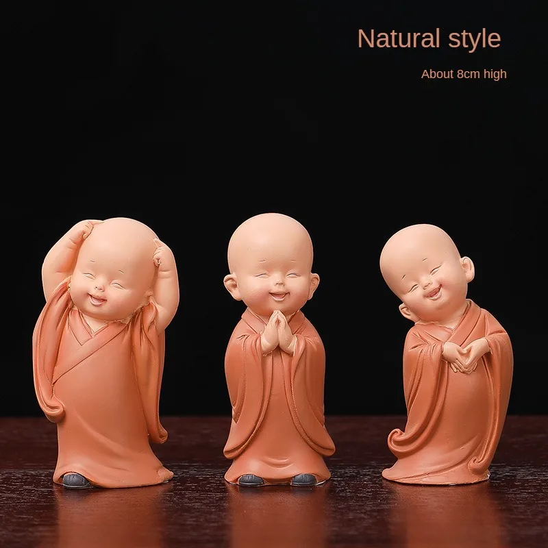 زخرفة راتنج الراهب الصغير المستوحاة من Zen ، غرفة المعيشة ، خزانة التلفزيون ، المكتب المنزلي ، العناصر الجيدة ، ديكورات طاولة الشاي ، هدايا لطيفة #3