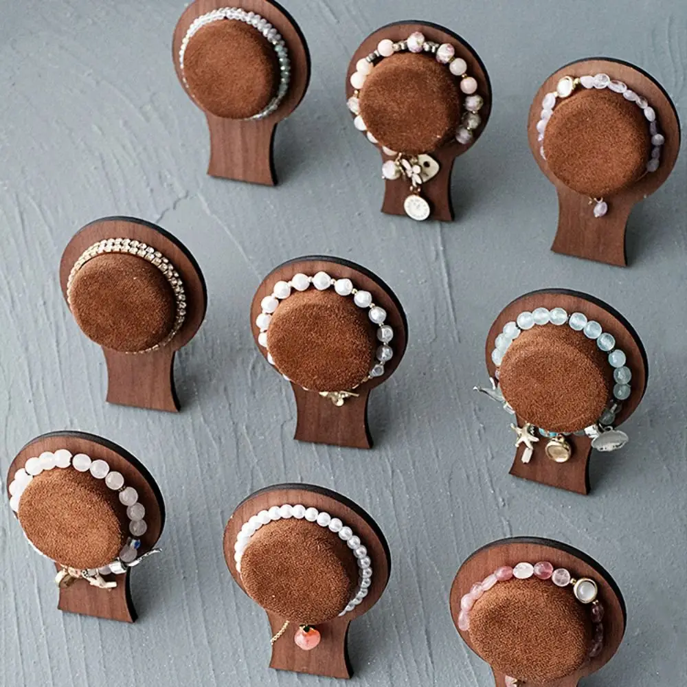 

Портативный деревянный поднос для браслета, органайзер для ожерелья, стеллаж для выставки товаров браслета, чехол для хранения украшений, подставка для ювелирных изделий для женщин