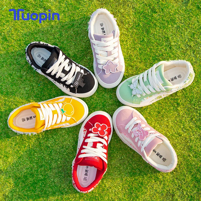 

TuoPin Wishing π series original women's shoes multi-color board shoes spring and summer new women's casual shoelace shoes flowe