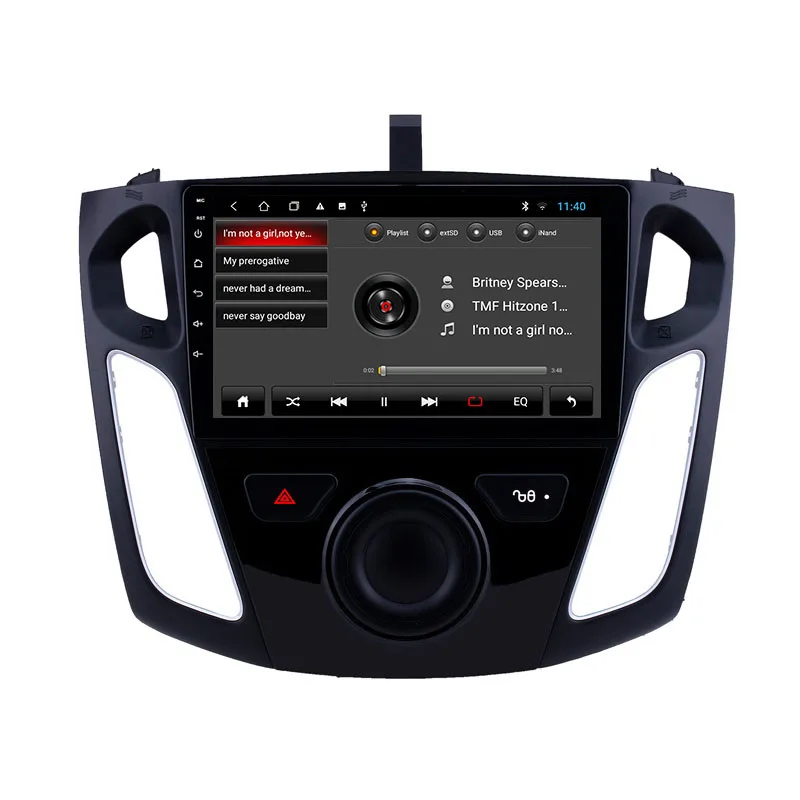 Autoradio Android 9.0, 1 Go/16 Go, WiFi, BT, lecteur DVD, pour voiture Ford Focus (2011-2015)