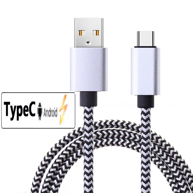 USB A zu Typ C Ladekabel Nylon Geflochtene 2,4 A High-Speed Datenkabel USB Android Schnelle Ladegerät Kabel für Samsung Huawei Xiaomi