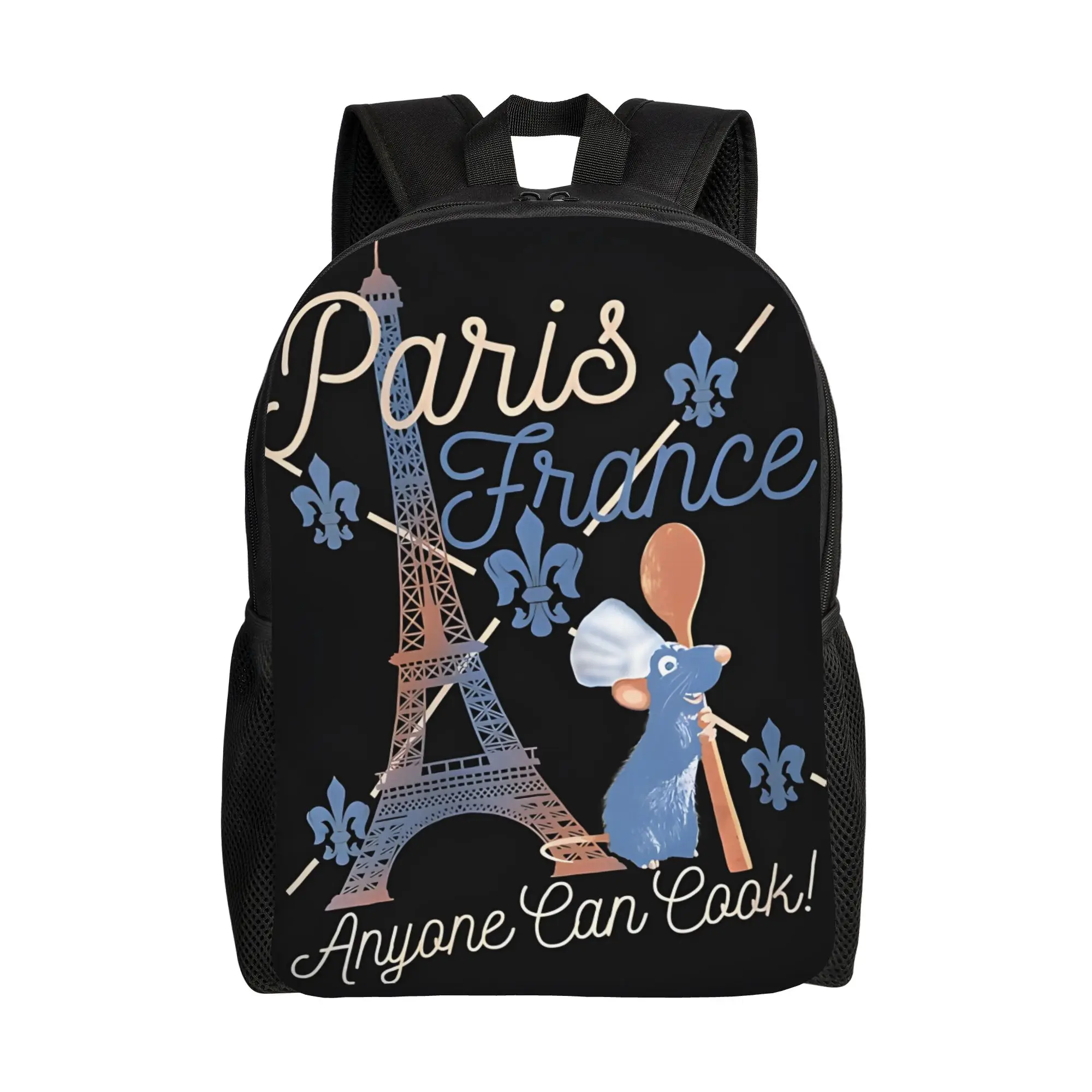 

Back to school season Ratattouille Remy Paris France Schoolbag Walt Cartoon For Men Women Good Quality Backpack