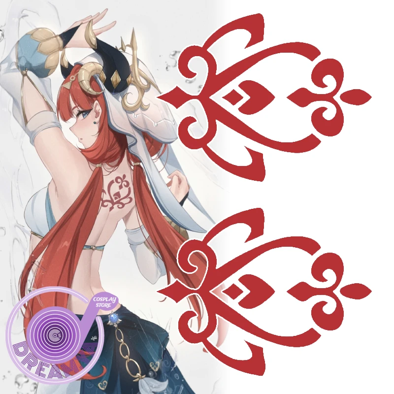 Nilou Tattoo Sticker Genshin Impact Temporary Fake Flash Tattoo Sticker Cosplay Prop Accessories Costume Transfer Sticker