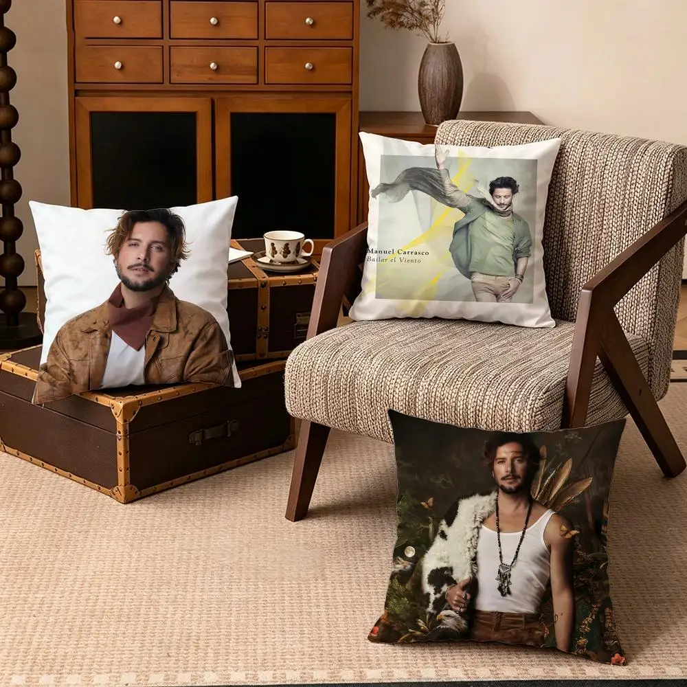 Celebrity-Manuel CarrascoS Cushion Cover Soft Velvet Cushion Cover Set 4Pcs 50x50 45x45 Zipper Pillowcase for Home Decor