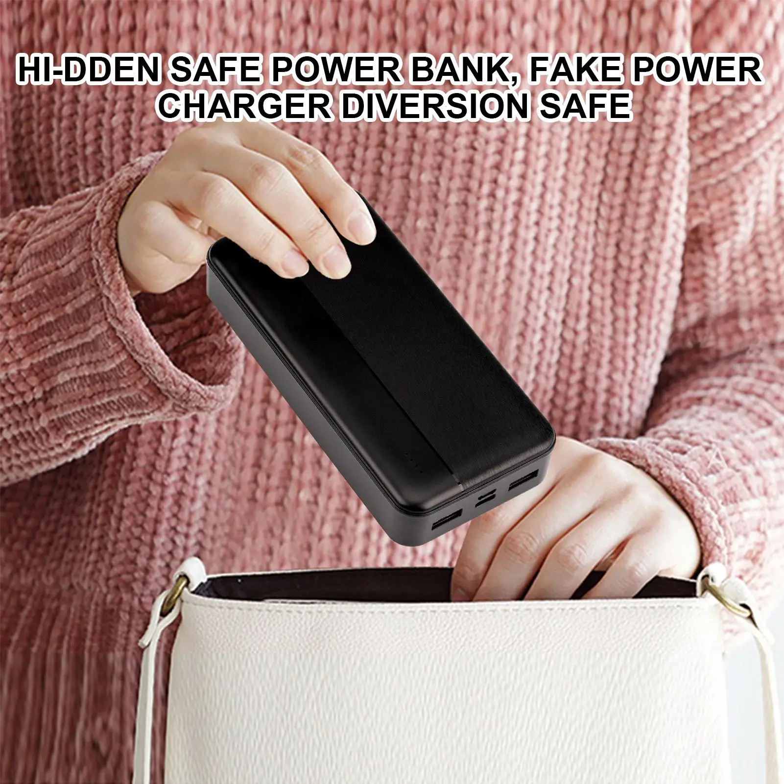 Contenedores Secretos para Esconder Objetos, Compartimento Oculto Disfrazado de Banco de Energía, Caja de Almacenamiento de Valor, Dispositivo de Distracción para Viajes, Caja Fuerte para Joyas