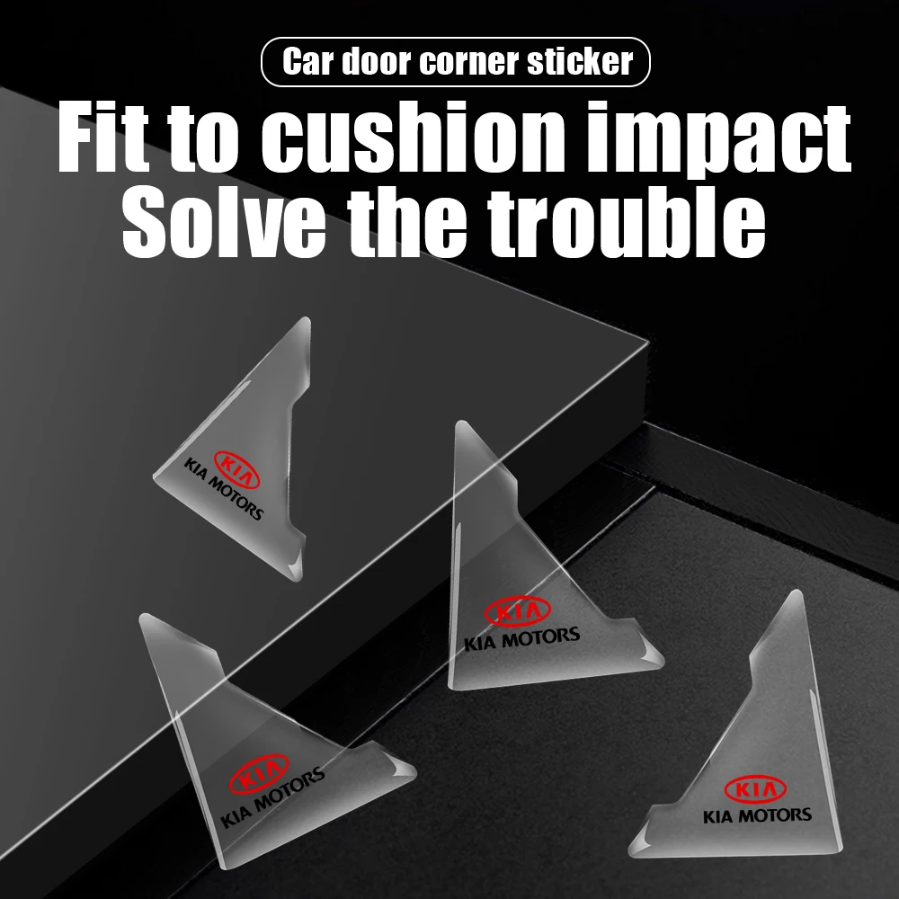 Pegatinas transparentes para esquina de puerta de coche, cubierta de borde de ángulo de puerta, pegatina antiarañazos para KIA Rio Ceed Sportage Cerato Soul, 2/4 Uds.