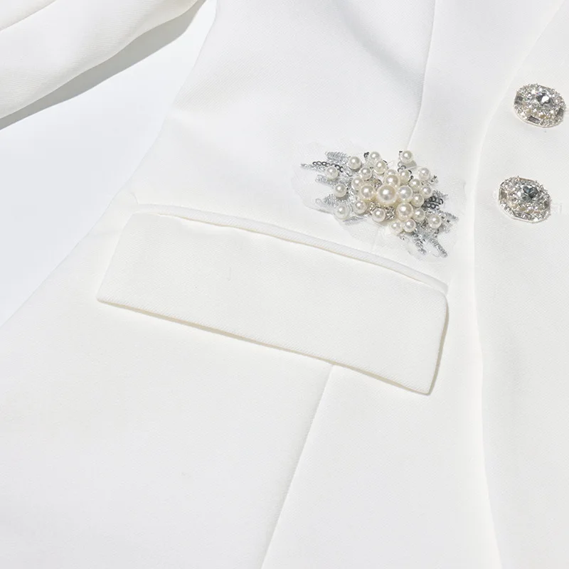 HKSH Primavera Autunno Nuove donne Blazer scollo a V monopetto asimmetrico in rilievo con paillettes tendenza elegante giacca cappotto di fascia alta HK16436