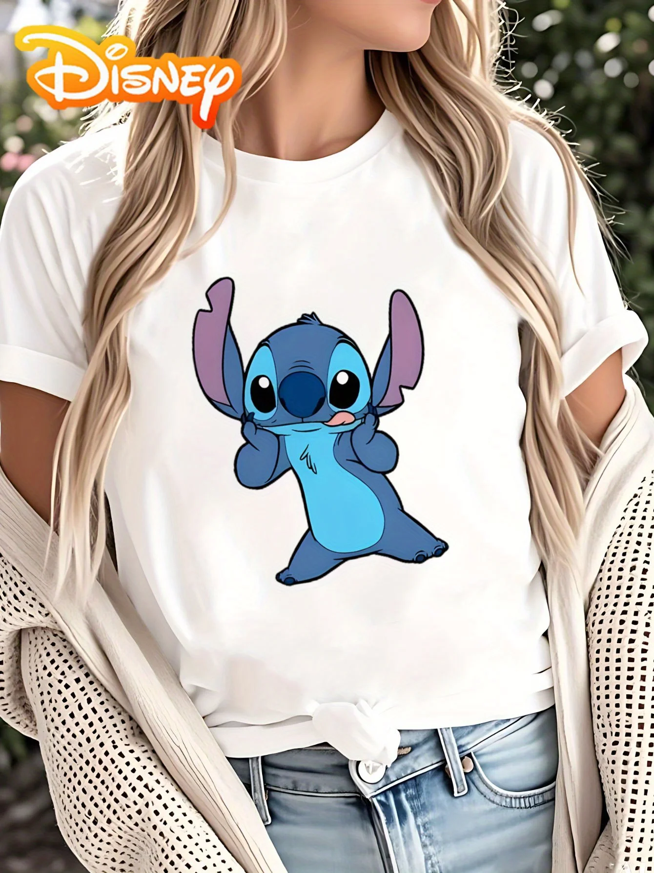 

2025 Новая футболка унисекс с принтом узоров Диснея, уличная мода, футболка с короткими рукавами из чистого хлопка и круглым вырезом