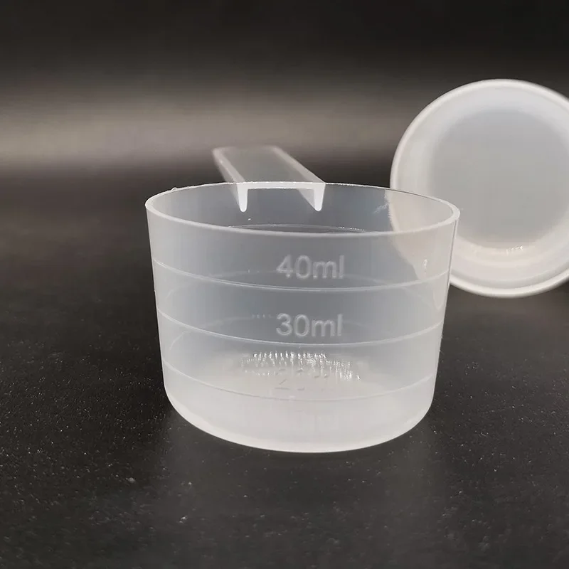 20g Spoon Individually Packaged 40ml Flat-bottomed   Measuring  with Scale Transparent Plastic