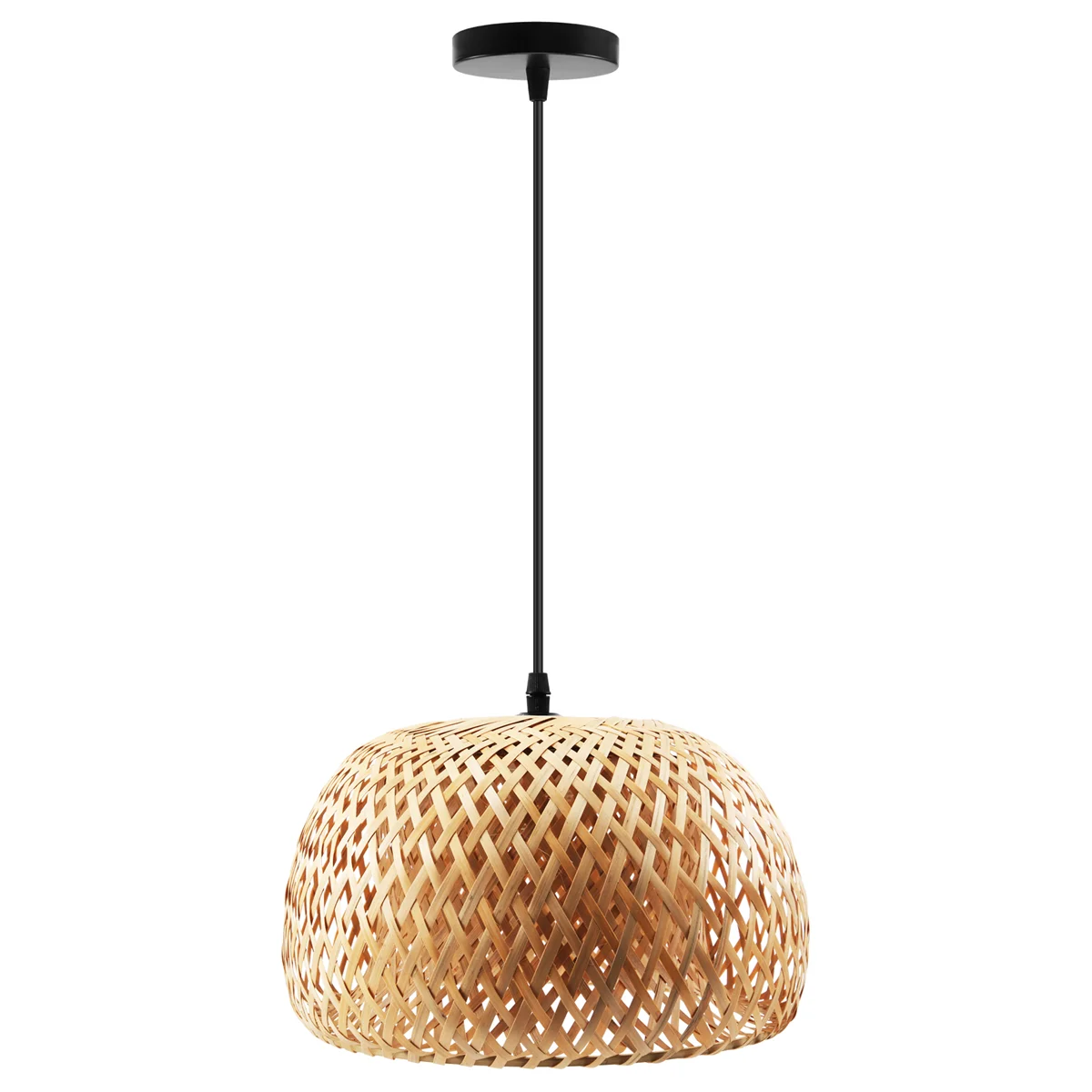 

Lighting Rattan Lamp Handmade Bamboo Chandelier Retro Cafe Bar Lounge for Garden Restaurant Bedroom with Light Source