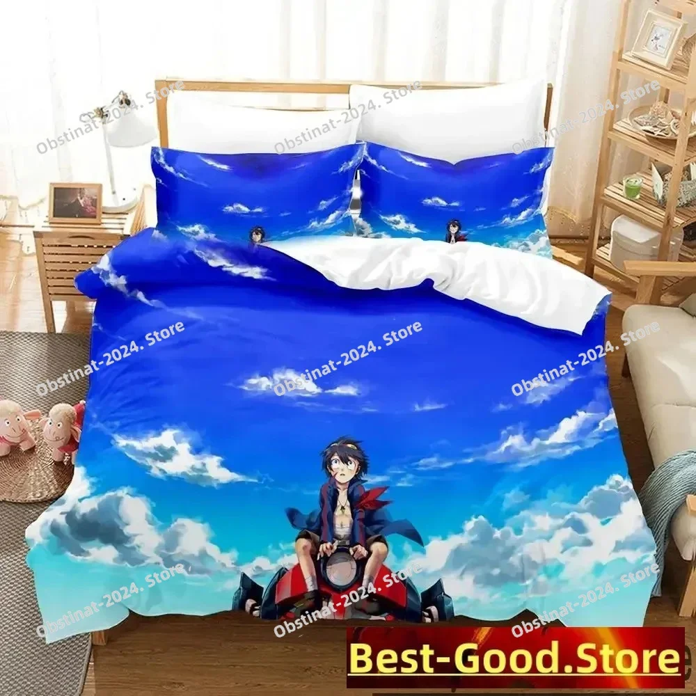 

Anime Tengen Toppa Gurren Lagann Bedding Set Duvet Cover Bed Set Quilt Cover Pillowcase Comforter king Queen Size Boys Adult