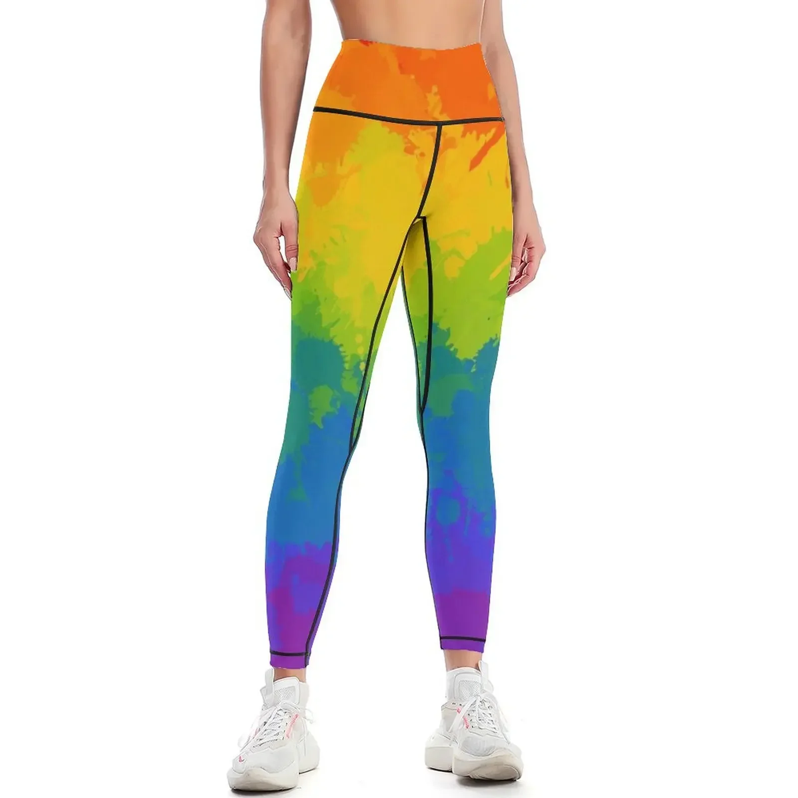

Леггинсы Rainbow Pride Paint, женские леггинсы для спортзала, одежда для тренировок с эффектом пуш-ап, леггинсы для фитнеса, женские леггинсы