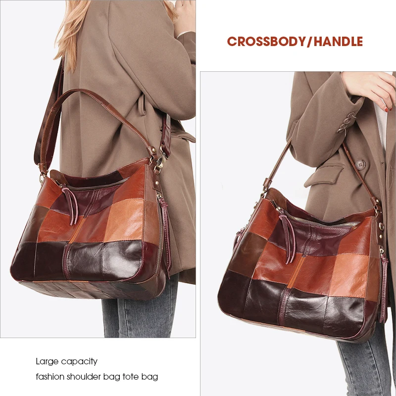 Cobbler Legend Genuine Leather Women Bucket Bag Style Pocket Casual Handbag Shoulder Crossbody Large Capacity Bag