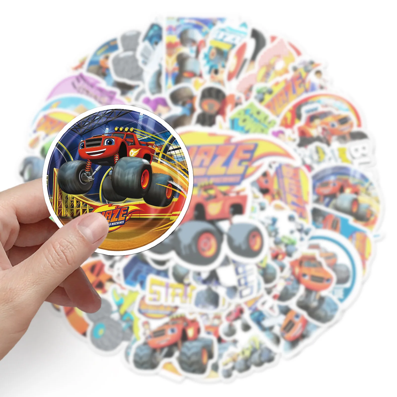 

10/50PCS Cartoon Animation Blaze and the Monster Machines Stickers Fun Doodle Decoration Kids Toy Gift Decoration Pencil Box