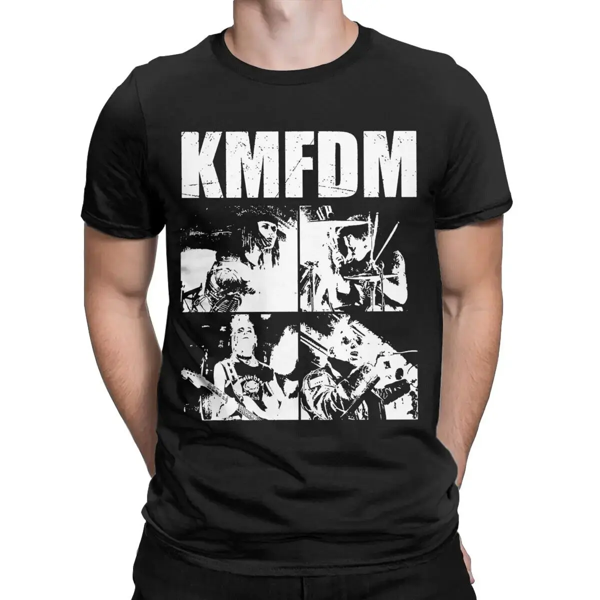 KMFDM Men T Shirts Funny Tees Short Sleeve Round Collar T-Shirt Cotton Summer Cl