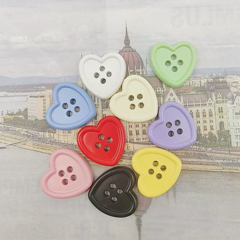 20pcs/set Buttons For Needlework Heart Sewing Button For Clothing Diy Accessories Decorative Craft Supplies