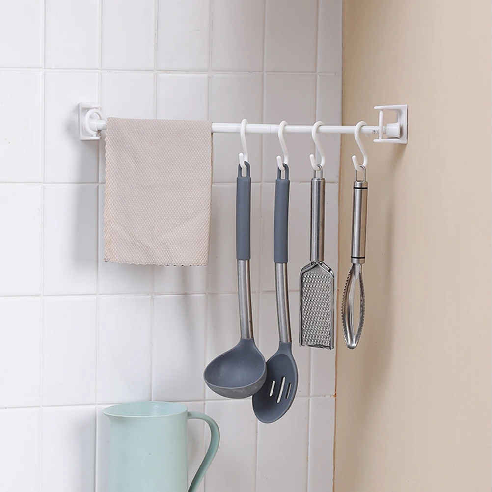 

4pcs Curtain Rod Brackets Premium Support Holder Wall Mount Nail-Free Design Metal Easy Install Home Office Bedroom