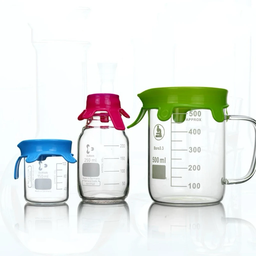 Silicone Sealing Cap Beaker Sealing Cap Large, Medium And Small Size Reagent Bottle Silicone Cap Blue/Pink/Green Dust Cover