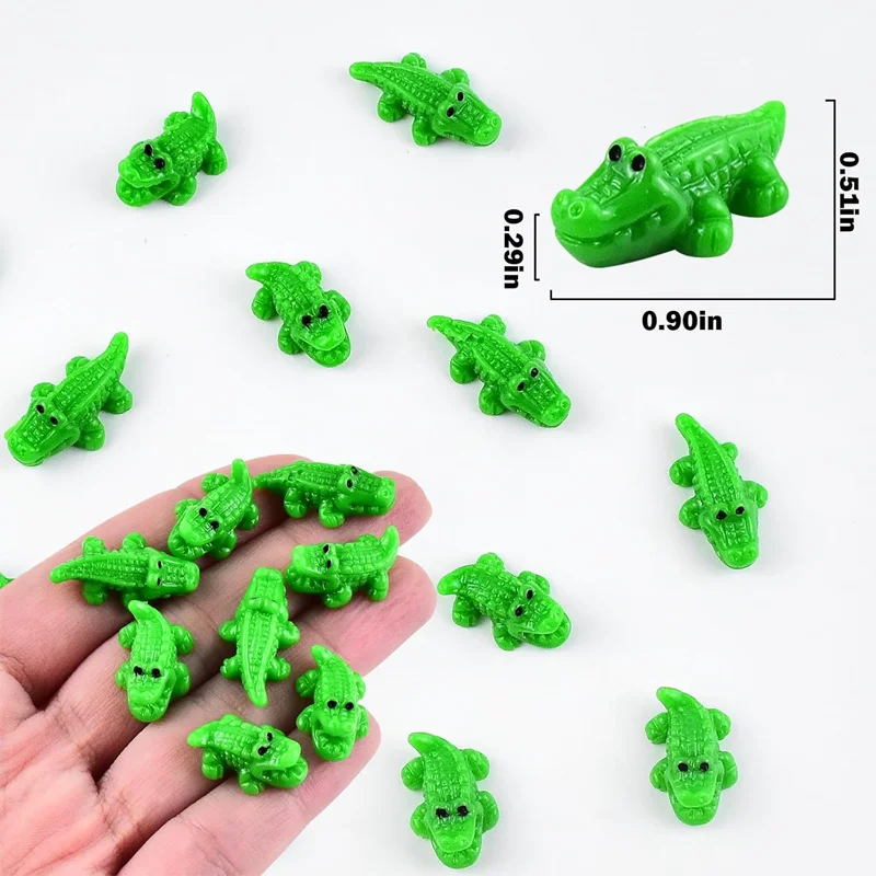 10 Pieces Mini Crocodile Miniatures   in 2 Styles Tiny Resin Animals for Fairy Garden Landscape Home DIY Craft Decorations