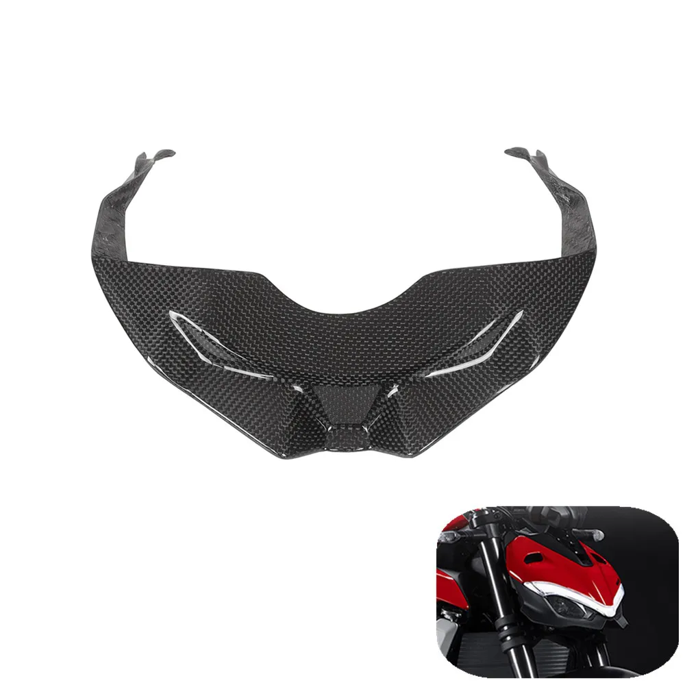 MOTO4U Carbon Fiber Headlight Lower Surround Guard For DUCATI Streetfighter V4/V4 S 2020 -2022 Head Light Lower Fairing Cover