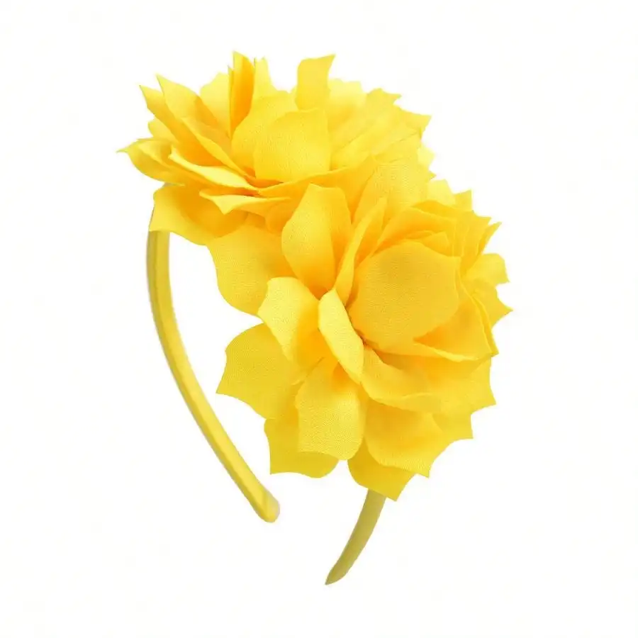 

1pc Solid Color Floral Headband, New Headdress Floral Headband For Festivals And Performances, Korean INS Style Rose Flower Headband Hair Accessory Suitable For Daily Use