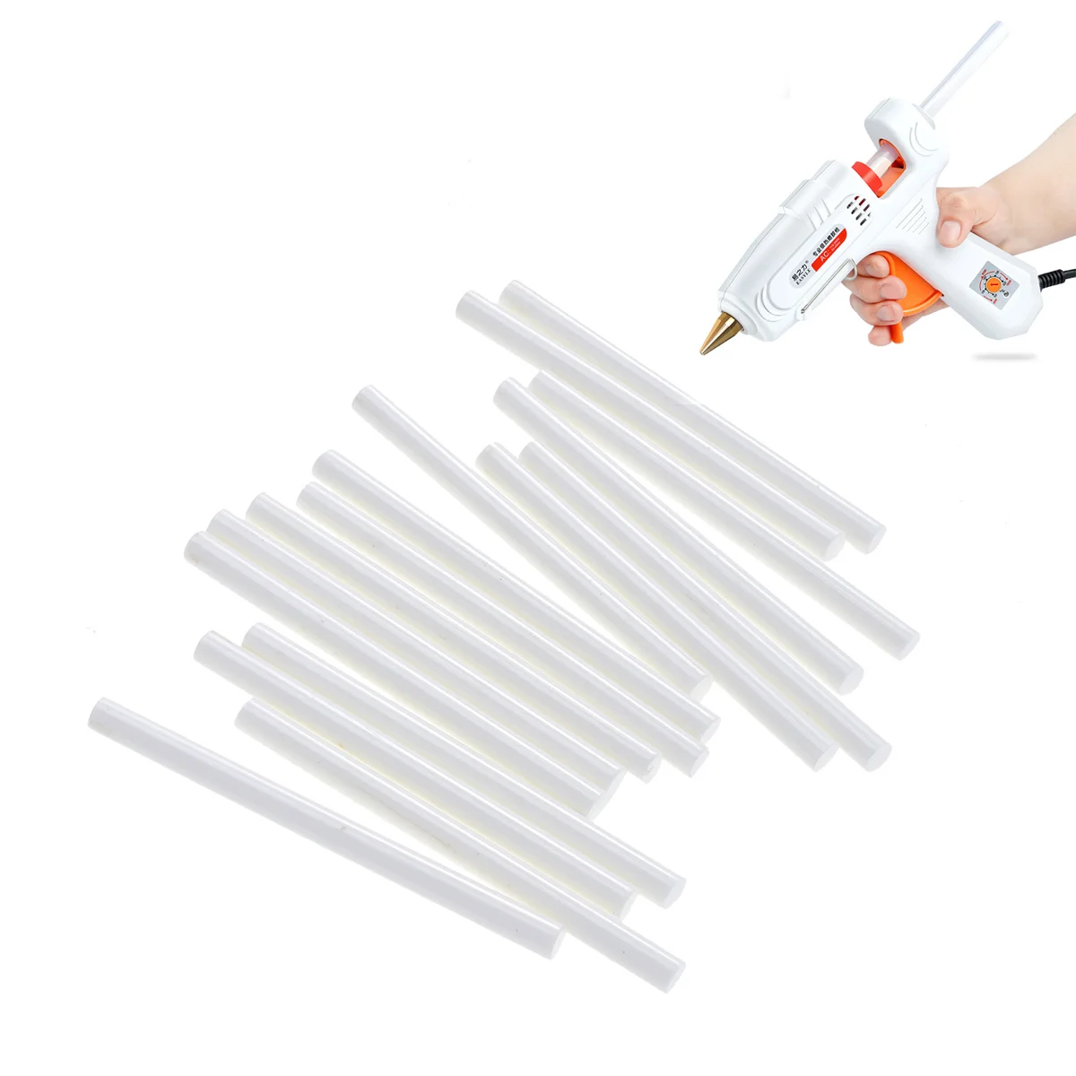 20 pz Colla A Caldo Colla Hot Melt Stick Spiedi Aste Adesive Bianche Per Artigianato Fai Da Te Ornamenti Strumento di Riparazione Durevole Leggero