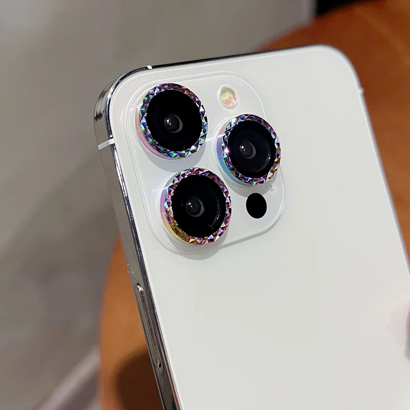 

New Diamond-Cut Glitter Camera Lens Protector for iPhone 16/15/14 Pro Max/Plus & 13/12/11 Pro Max, Metal Lens Cover