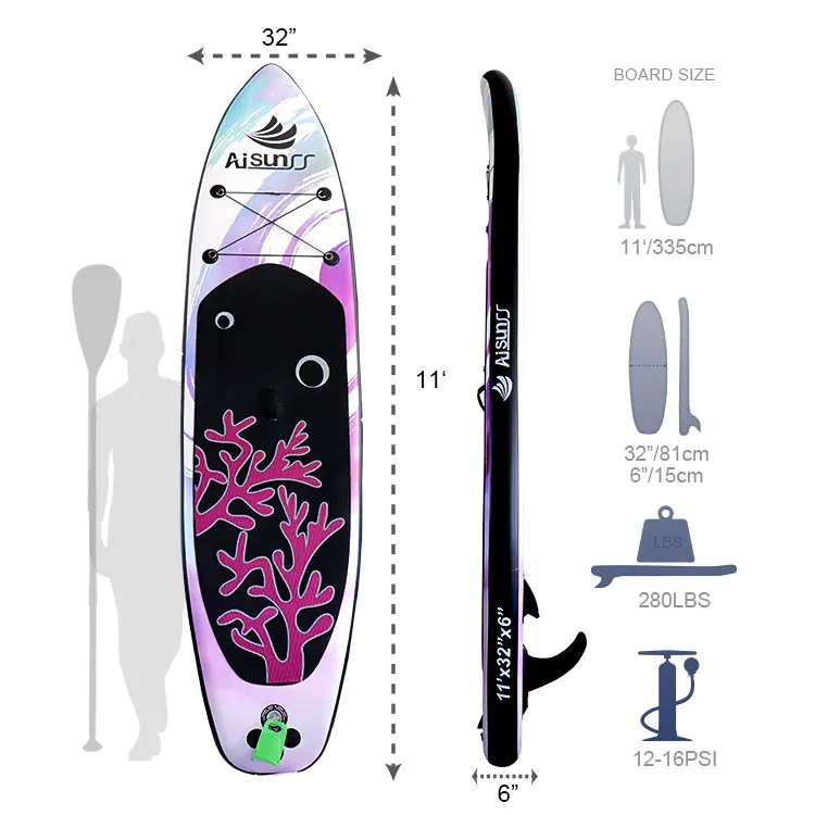 2023 New design wholesale wakeboard inflatable stand up paddle board sup soft surfboard longboard water sports