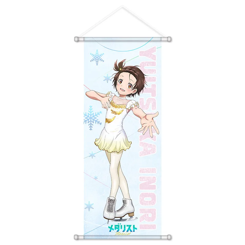 VIKAMA Blue Yellow Fresh Girl Anime Wall Scroll Tapestry Cute Student Art Fabric Poster for Teen Bedroom Dorm Room Gift