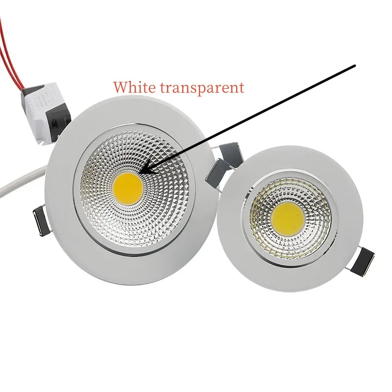 Round Dimmable LED COB Spotlight Ceiling Lamp AC85-265V 5W7W9W12W15W18W Aluminum Recessed Downlight Indoor Lighting