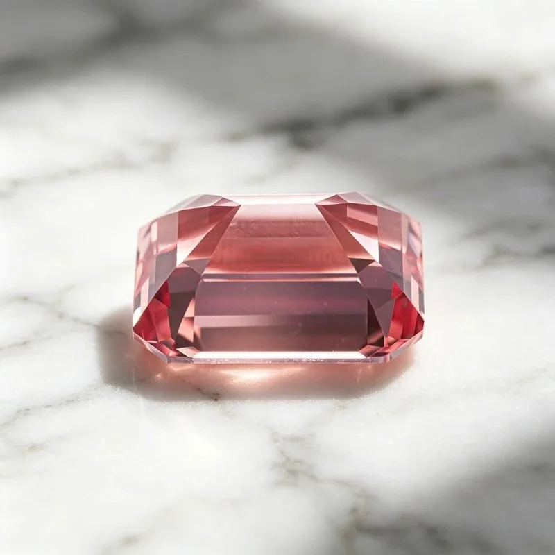 Top Lab Grown Padparadscha Fire Lotus Emerald Cut Charms Gemstone for Advanced Jewelry Making Materials Selectable Certificate