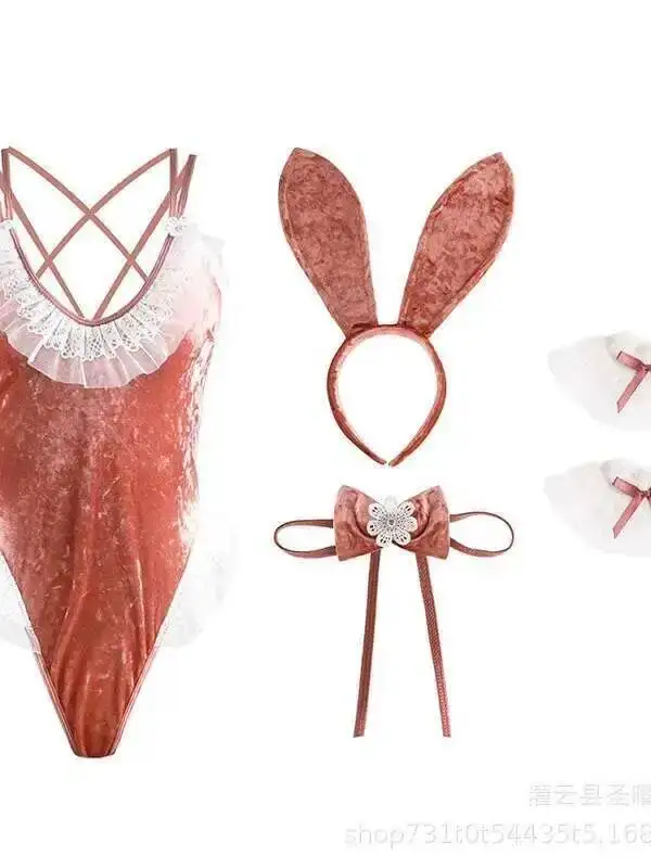 ชุดคอสเพลย์กระต่ายสาวเซ็กซี่ ผ้ากำมะหยี่ ชุดบอดี้สูทยั่วยวน สายรัดรูปแบบเซ็กซี่ ไร้แขน โชว์หลัง สวยมีเสน่ห์ 20E6