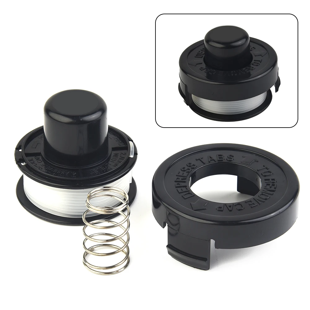 

Trimmer Replacement Spool Cap + Line Compatible with For Black & Decker GL250 GL310 GL360 Reliable and Efficient