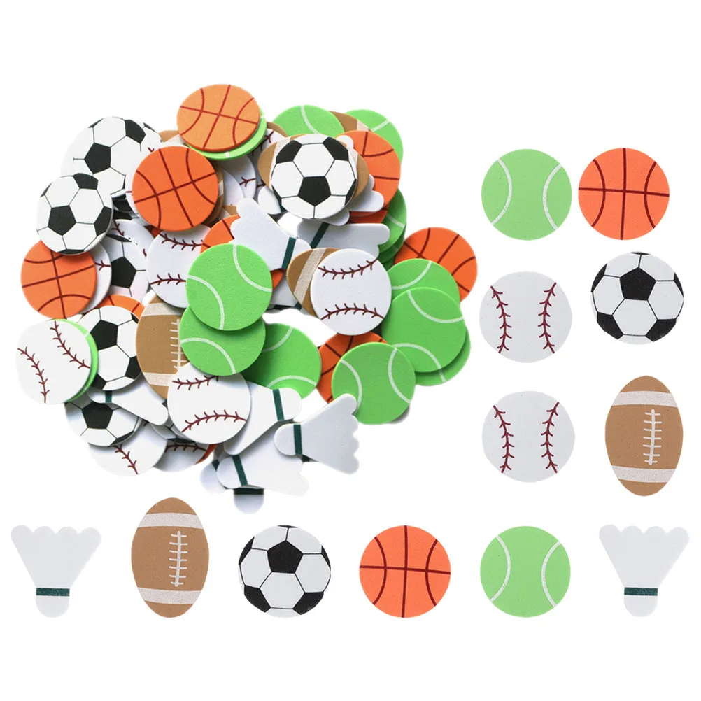 

90Pcs Sports Ball Eva Stickers Reusable Adhesive Ball Theme Decals for Crafting Collecting Graffiti Skateboarding Party Supplies