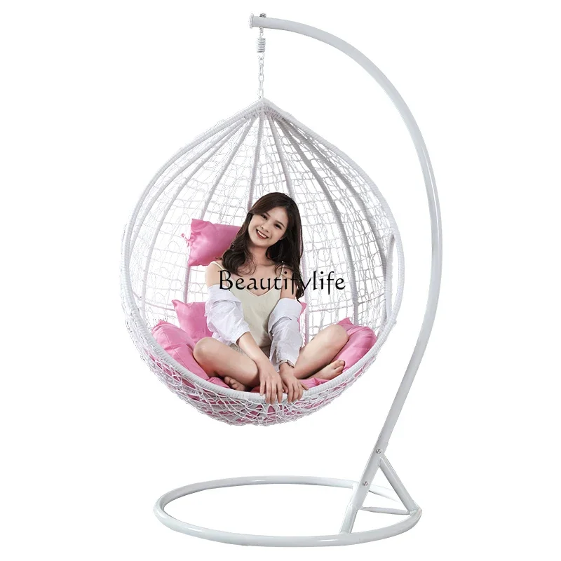 

lSwing Hanging Chair Hanging Basket Rattan Chair Home Leisure Lazy Indoor Cradle Chair