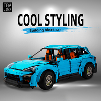 Cool Blue Building Block Bricks Car 3181PCS Technical Sports Car Puzzle Assembled Model Toys for Children Christmas Gifts Set