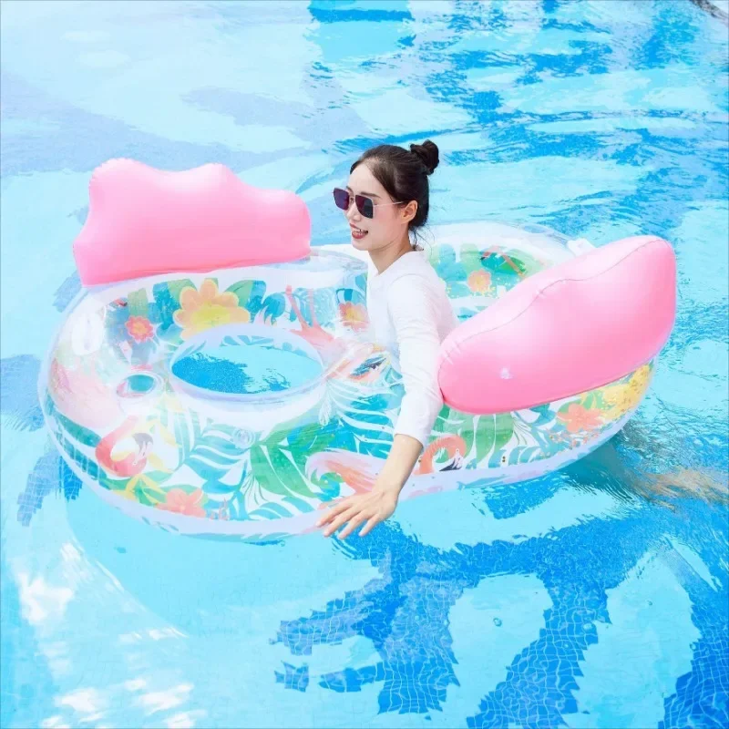 Giocattoli gonfiabili per piscina per due persone all'aperto Anello per nuoto Piscina grande in PVC a forma di 8 Giocattoli interattivi per acqua con schienale