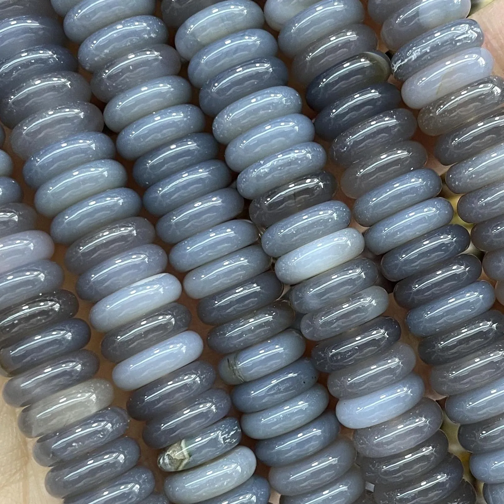 Naturstein-Rondelle, 7 Chakra-Quarz, Jaspis, Achate, Türkise, flache, runde Abstandsperlen für die Schmuckherstellung, DIY-Armband, Halskette – Detail 4