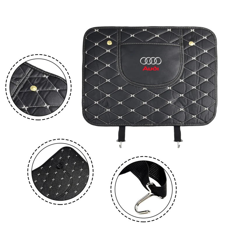 Car Seat Anti-Kick Pad Back Anti-Dirt Protector Cover For Audi Sline A1 A3 A4 A5 A6 S6 A7 Q3 Q5 Q6 Q7 TT RS SportBack Etron