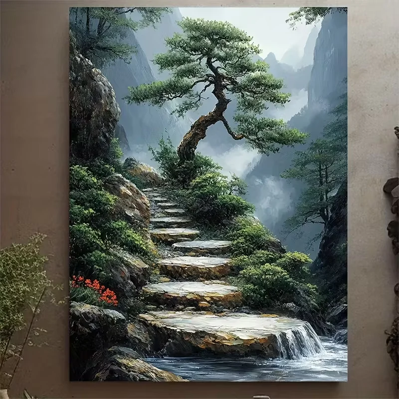 Bonsai Garden Japan - Un quadro su tela da 12,0x16,0