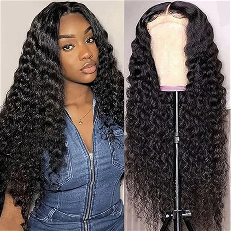 

Brazilian Loose Deep Wave Lace Frontal Wig Pre Plucked 180% 13x4 Transparent 30 32 Inch Lace Frontal Human Hair Wig For Women