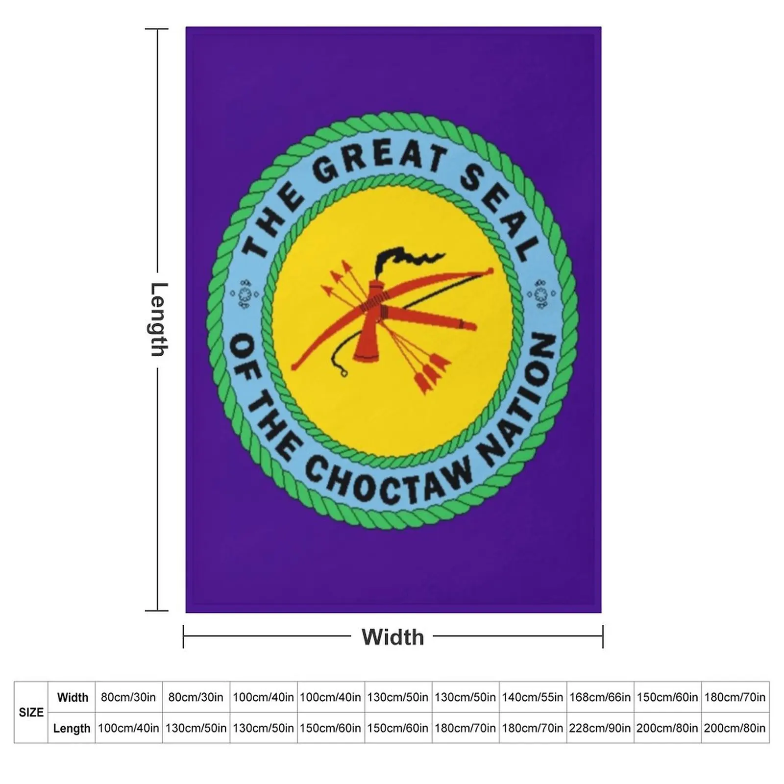 Flag of Choctaw Nation of Oklahoma Indian reservation USA Throw Blanket Personalized Gift Travel Beautifuls Blankets