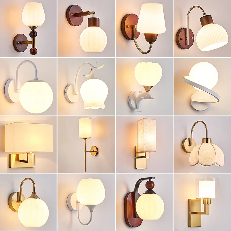 

Настенный светильник, прикроватная лампа для спальни, светодиодный современный простой скандинавский креативный американский светильник для гостиной, настенный светильник для отеля