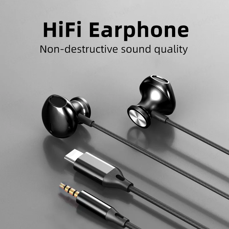 

HiFi Headphones High-Fidelity Bluetooth Wired Headset Type-C 3.5mm Suitable For Apple iPhone 15 Samsung Xiaomi ipad Tablet