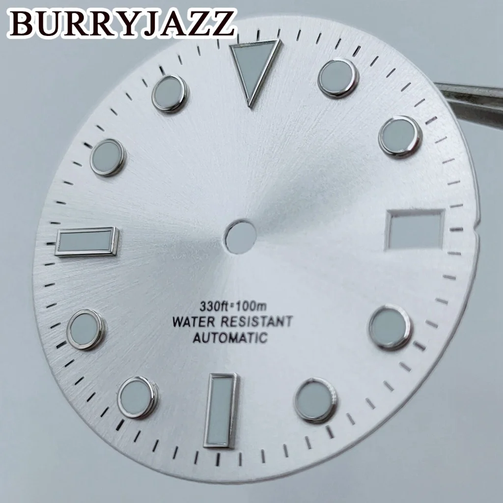 BURRYJAZZ 28.5mm No Logo NH35 MH36 Watch Dials Black Blue Green Red Silver Brown Gold Pink Grey Dial Luminous