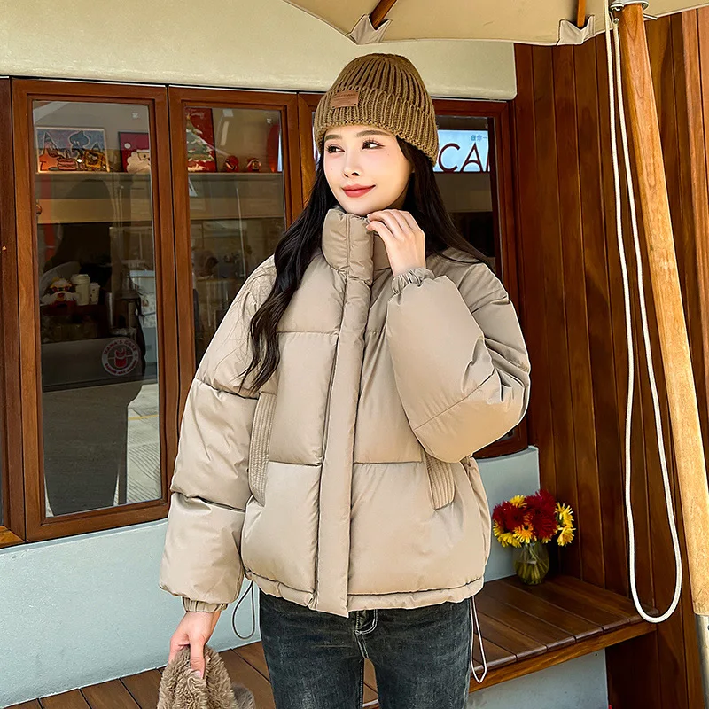 Parka à manches longues pour femmes, veste surdimensionnée, manteau rembourré en coton optique, mode coréenne, streetwear d'hiver, nouveau, 2024