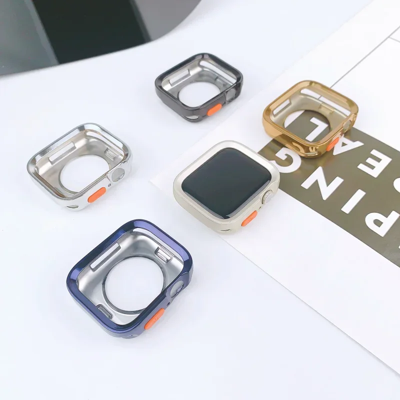 Ochraniacz ekranu do Apple Watch Case 45 mm 41 mm 44 mm 40 mm 42 mm 38 mm Pełny zderzak TPU Akcesoria Iwatch Series 9 8 7 SE 6 3