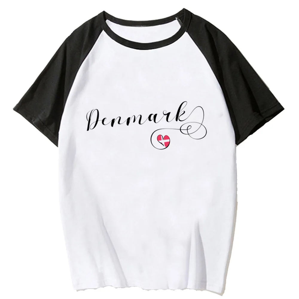 

Denmark t shirt women harajuku summer designer Tee girl streetwear graphic manga clothes