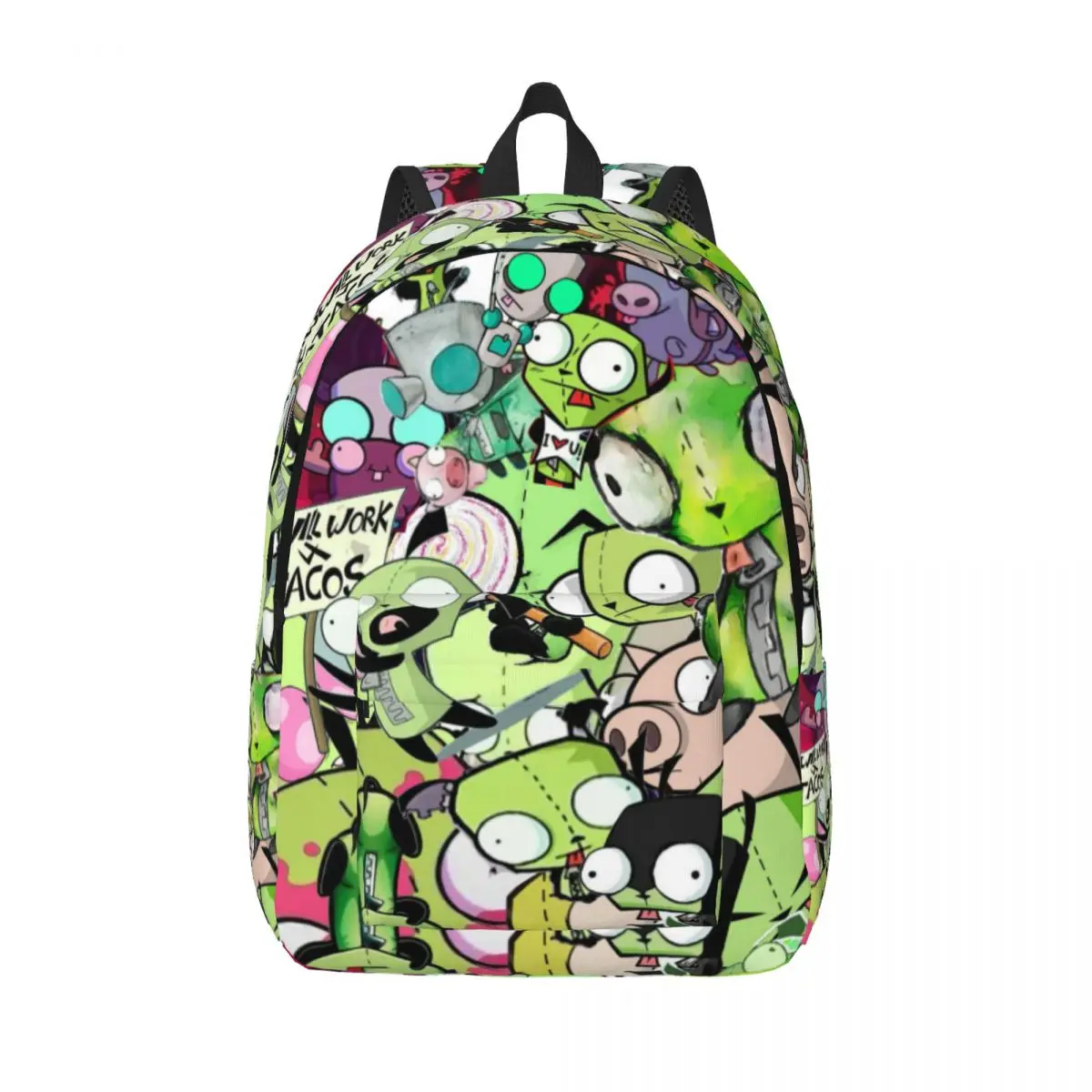 

Холщовые рюкзаки I-Invaders Z-Zims на заказ для мужчин и женщин, водонепроницаемые школьные сумки для колледжа с героями мультфильмов аниме, сумка для книг с принтом