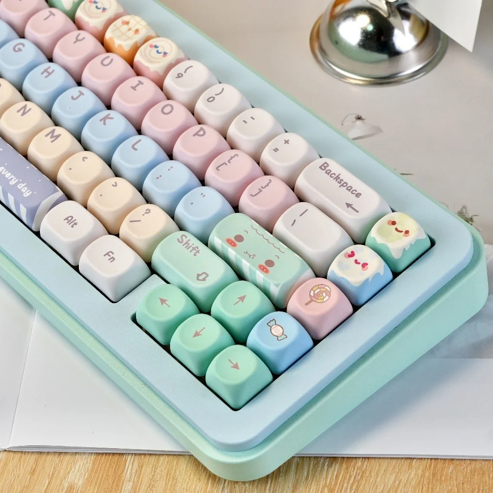 

Конфетные колпачки для клавиш MOA, милый цвет, материал DYE-SUB PBT, 120 клавиш для всех MX 60/66/75/84/87/99/108, механические колпачки для клавиш